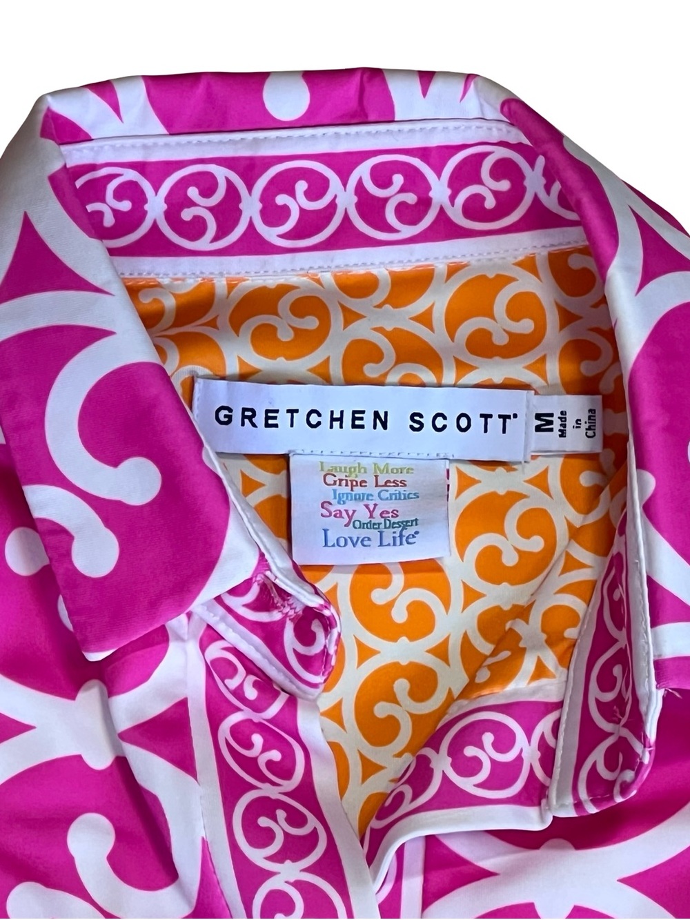 Gretchen Scott Women’s Sz M Pink Twist and Shout Dress Geometric Print Stretch - Picture 5 of 16